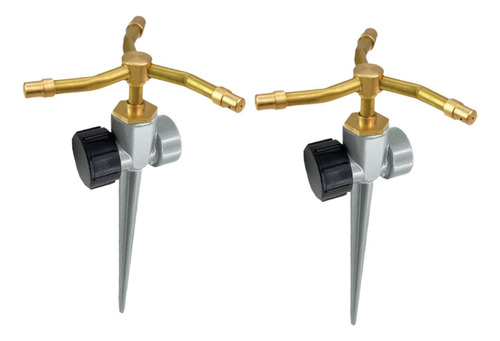 2 Aspersores Metálicos De 3 Brazos Con De Riego Automático