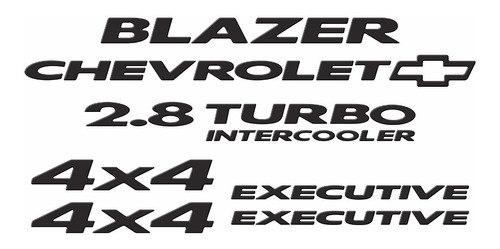 Kit Adesivos Blazer Executive 2.8 Turbo 4x4 3d Completo 01