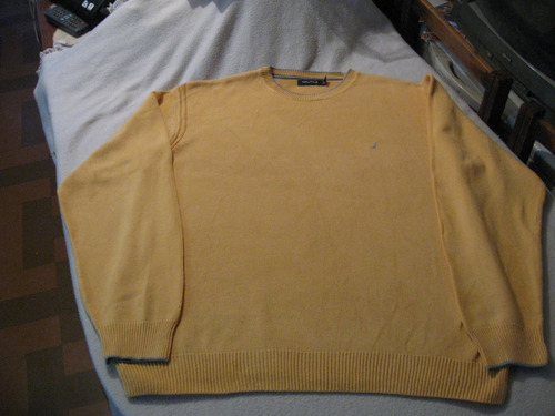 Sweater Cuello Redondo Nautica Talla Xl Amarillo Impecable