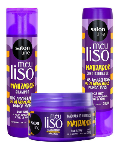 Kit Salon Line Matizador Loiro Shampoo+mascara+condicionador