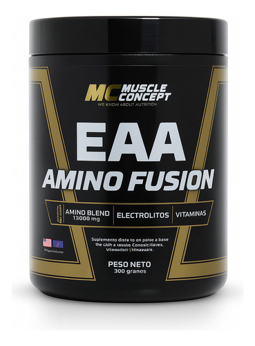Aminoacidos Esenciales Eaa Muscle Concept- Pote 300g Sabor Lima Limón