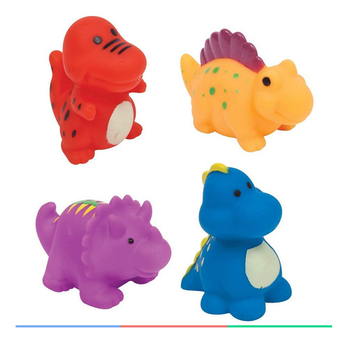 Brinquedos Para Banho Bichinhos Dinossauros Buba +3 Meses