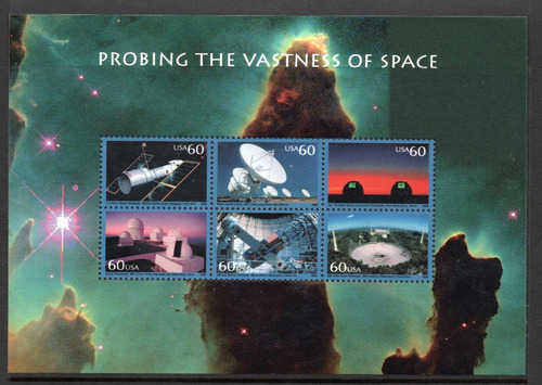 Estados Unidos Bloc X 6 Sellos Telescopio Hubble Año 2000 