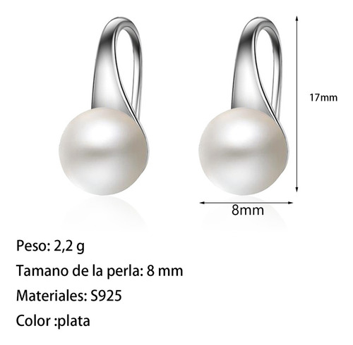 Abigale Aretes De Perla Plata 925 Mujer Circonita Joyeria Pendientes Aretes Con Perlasaretes De Plata 925