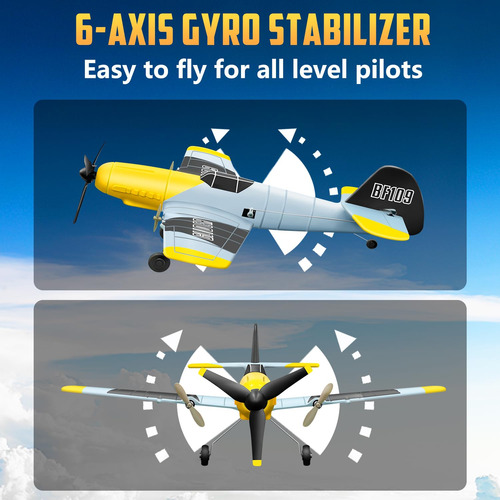 Avion Rc Hawks Work Bf-109 3 Canales 6-axis Listo Para Volar