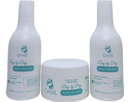 Kit Shampoo Mascara Condicionador 840ml Mirtilo Cavier