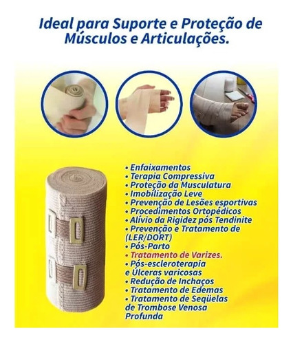 Atadura Ortopédica Elástica De Média Compressão 10x130cm 2un