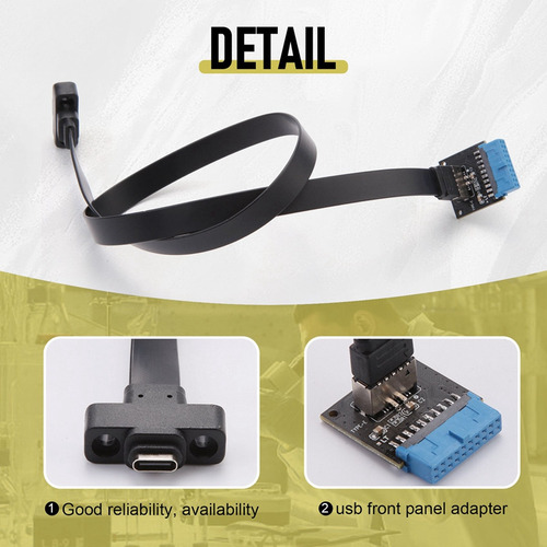 Cable De Extensión Del Cabezal Del Panel Frontal Usb 3.1 C D