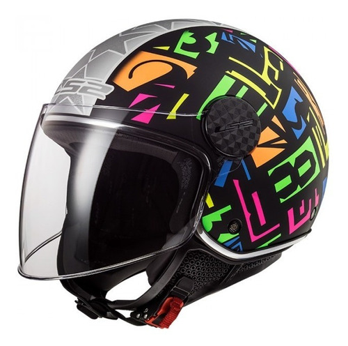 Casco Abierto Ls2 Of558 Sphere Lux Crisp Ngo/rosa