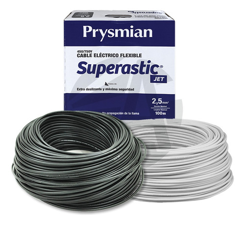 Cable Unipolar Prysmian 2.5mm X2 Pack Blanco+negro 100mts Ea