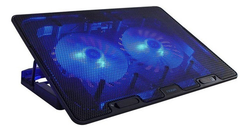Base Para Notebook Laptop Noga Z033 Gamer 2 Cooler 13 A 17 P Color Negro Color Del Led Azul