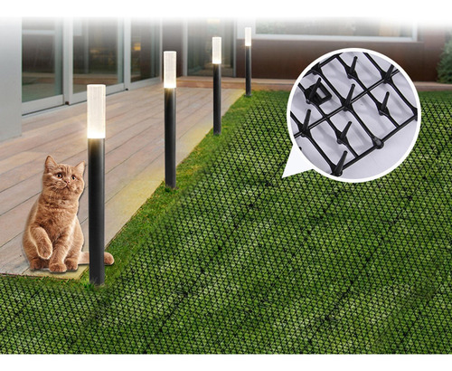 Fs Alfombrilla De Gato Con Repelentes De Plástico 2m Negro