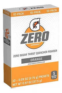 Gatorade G Zero - Isotônico Em Pó - Caixa C/10 - Laranja