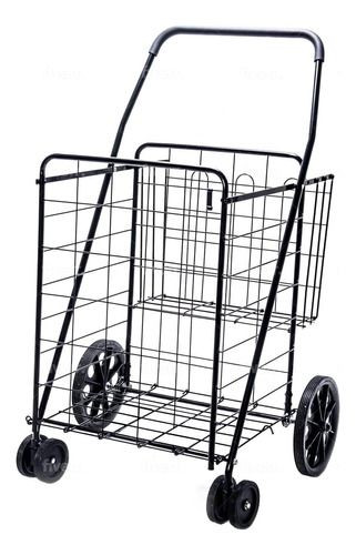 Carrito De Compras Plegable Jumbo Deluxe Con Ruedas Giratori