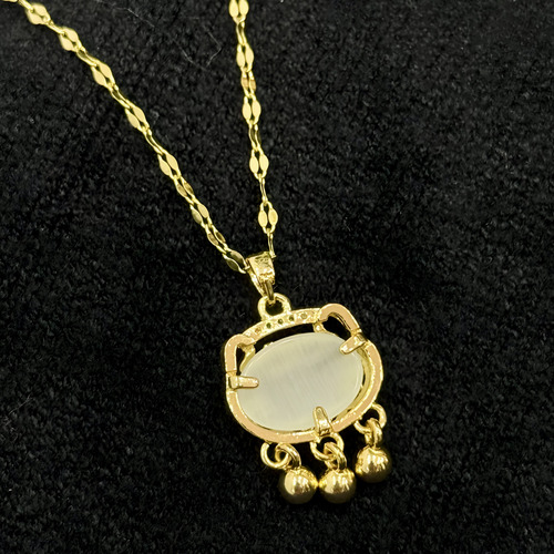 Collar Hello Kitty Gato Acero Inoxidable Con Piedra De Agua