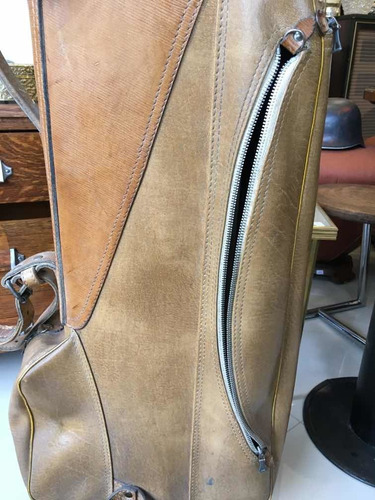 Antiguo Bolso De Golf De Cuero