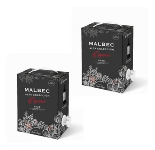 Vino Piedra Negra Malbec Bag In Box Organico Caja 2x3lts