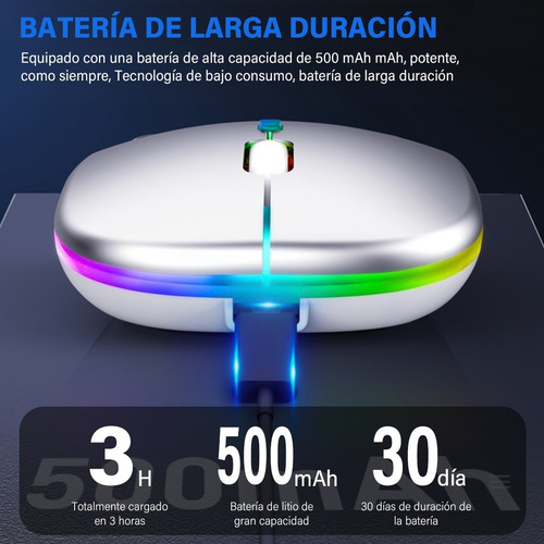 Portátil Silencio Ratón 2.4g Wireless Mouse Recargable