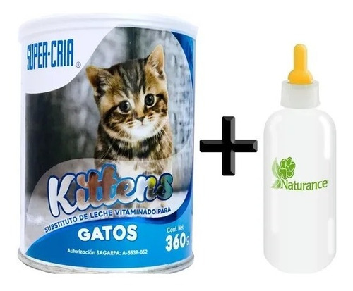 Latas Substituto Leche Supercría Kittens 360 Grs + Biberón