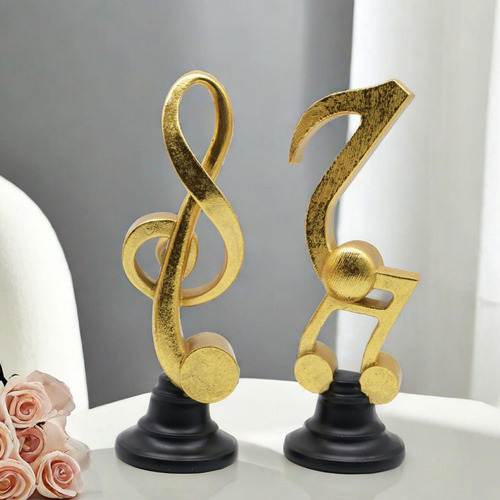 Escultura De Nota Musical, Centro De Mesa De Resina, M