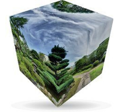 Cubo Tipo Rubik Japanese Garden V Cube 2 Flat Color De La Estructura Verde Oscuro