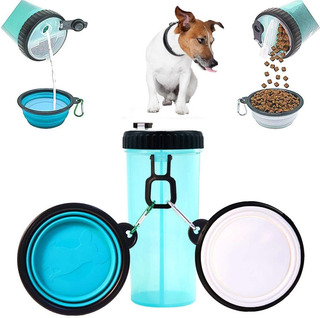 BOMII Botella de viaje de plástico para perros y gatos 500 ml sin fugas rosa botella portátil dispensador de agua para mascotas