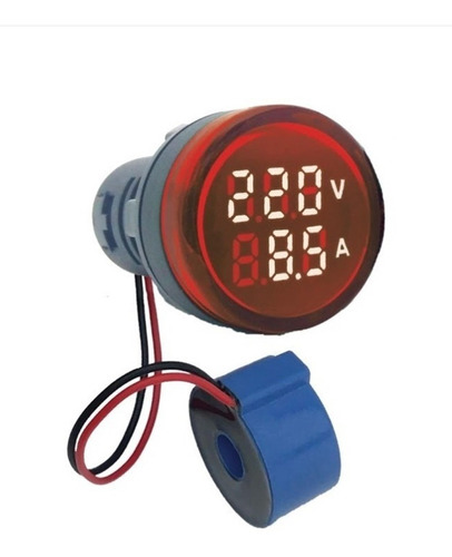 Mini Volt-amperimetro Digital Para Panel Ø 22mm Baw