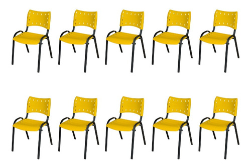 Kit 10 Cadeiras Iso Empilhável Igreja Recepção Escola Full