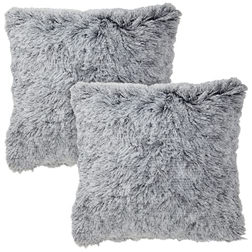 Fundas De Almohada De Piel Sintética Gris, Decoración...