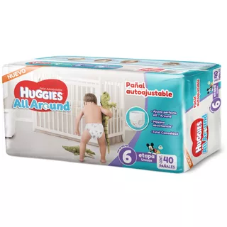 Huggies All Around, Pañal Etapa 6 Unisex, Con 40 Pzs Género Sin género Talla Grande (G)