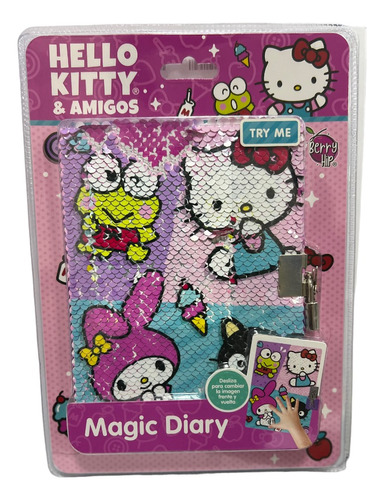 Diario Hello Kitty & Friends Lentejuela Con Candado Original