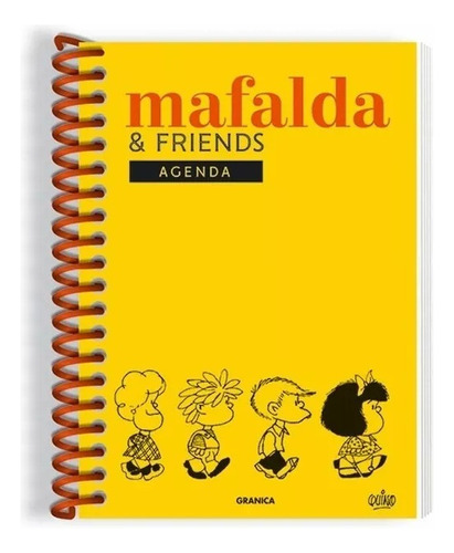 Agenda Mafalda Perpetua Anillada Friends Amarilla -