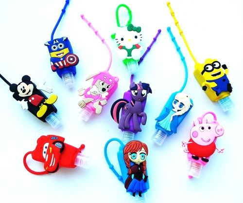 Porta Alcohol En Gel Colgante Peppa Kitty Minion Minnie X 50