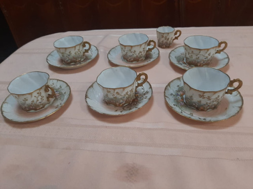 Vajilla De Te En Porcelana Francesa Limoges 12 Piezas 