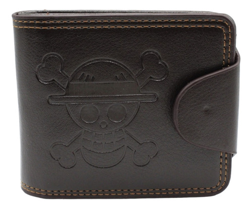 Cartera Logo One Piece - Anime - Marrón Oscuro - Broche