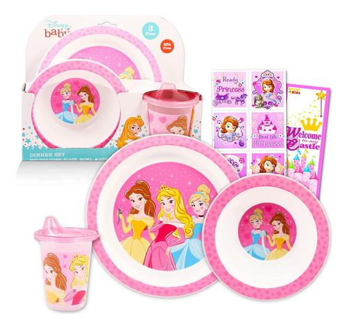 Disney Princess Juego De Vajilla De 5 Piezas Para Niños Pequ