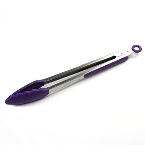 Chef Craft 13585 Premium Silicone Tongs 12 Purple