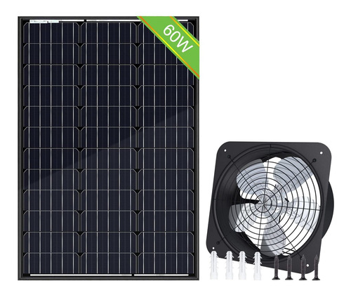 Pumplus Kit Ventilador Solar Invernadero 60 W Panel Para