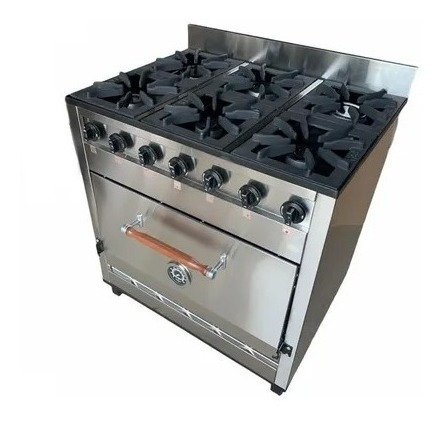 Imagen 3 de 5 de Cocina Industrial Pevi 6 Hornallas Acero Inox 85 Cm