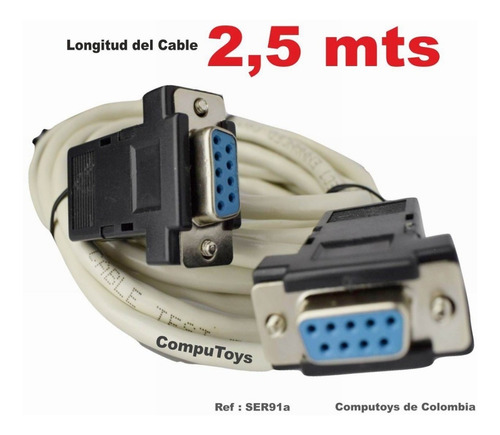 Imagen 1 de 6 de Cable Serial 9 Pines H- H 2.5m Ref: Ser91a Computoys Sas