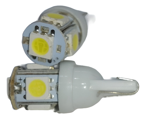 Lampara T10 Led Ceramica Luz De Posicion Led Piojito X 2 24v W5w Blanco Blanco Frío