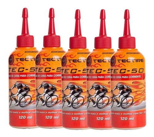 Lubrificante Corrente Bike Cera Biciclet Tectire 120ml 5un