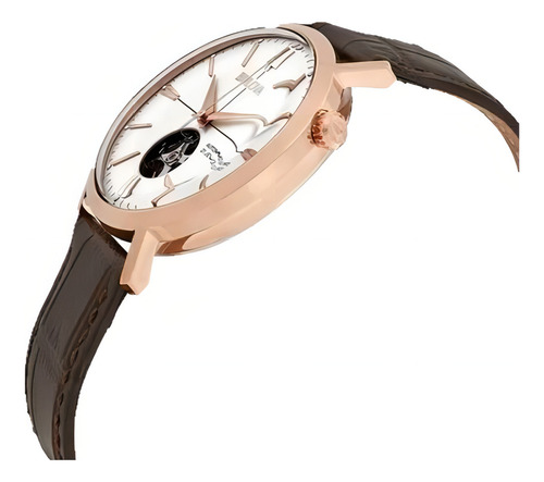 Relógio Bulova Masculino Automático 97a136 Cor da correia Marrom Cor do bisel Ouro rose Cor do fundo Branco