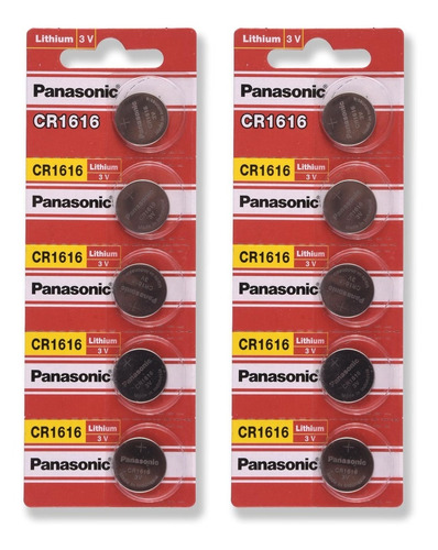 10 Pilhas Baterias Cr1616 3v Panasonic 02 Cartelas