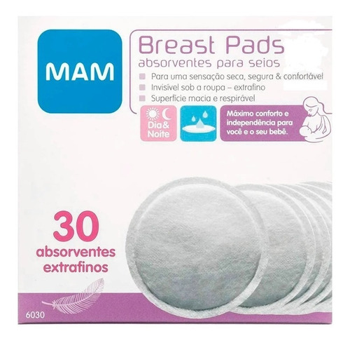 Caixa Com 30 Absorventes Para Seios Breast Pads Mam ®