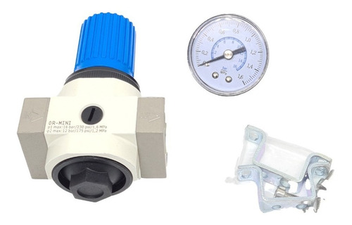 Regulador Pressão 1/2 Ar Comp. 0 À 16 Bar / 0 À 240 Psi -2pç