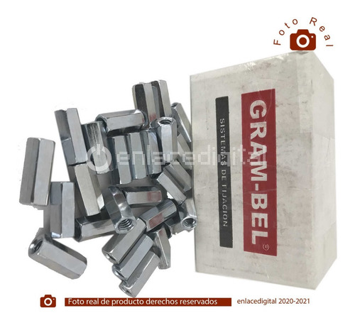 Imagen 5 de 9 de Cople Hexagonal Grambel 3/8 Varilla Roscada Ch38