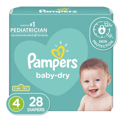 Pañales Pampers Baby-dry, Etapa 4, - Unidad A $1793