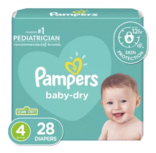 Pañales Pampers Baby-dry, Etapa 4, - Unidad A $1793