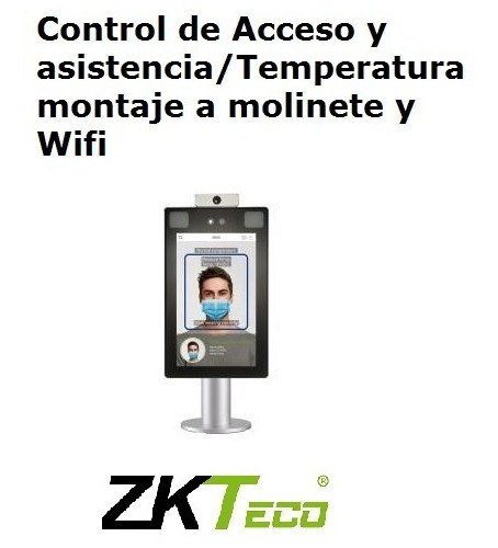 Control Acceso Asistencia Temperatura Molinete Zkteco Wifi